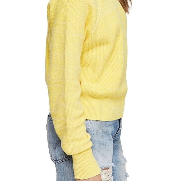 Free People Too Good Lemon Pop Sweater - Medium M - Picture 2 of 6